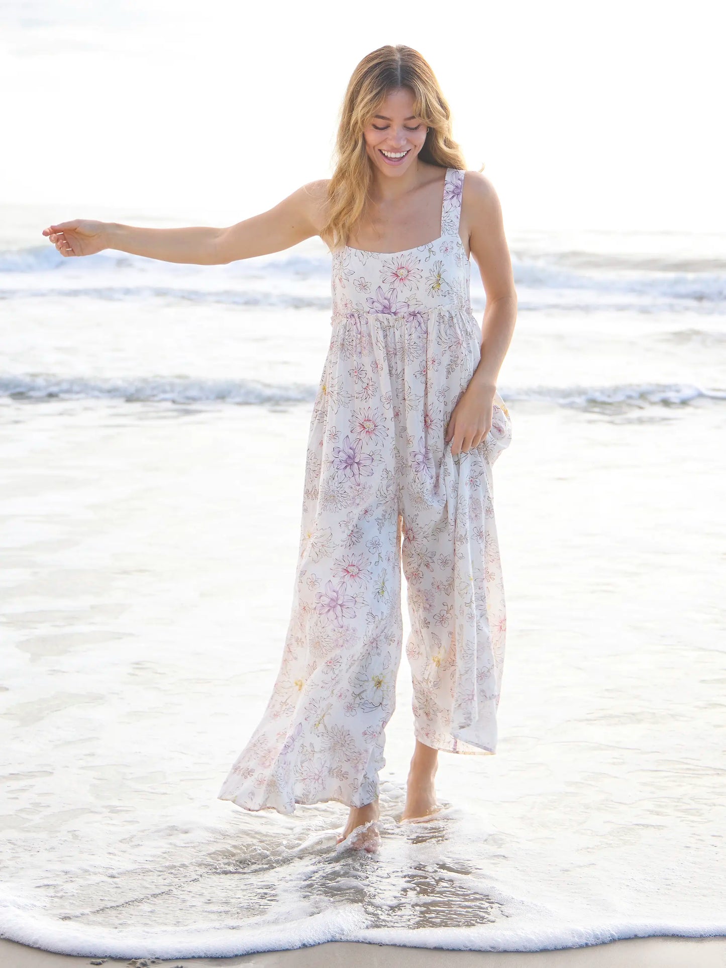 Gabi Jumpsuit - Dahlia Flora Ivory