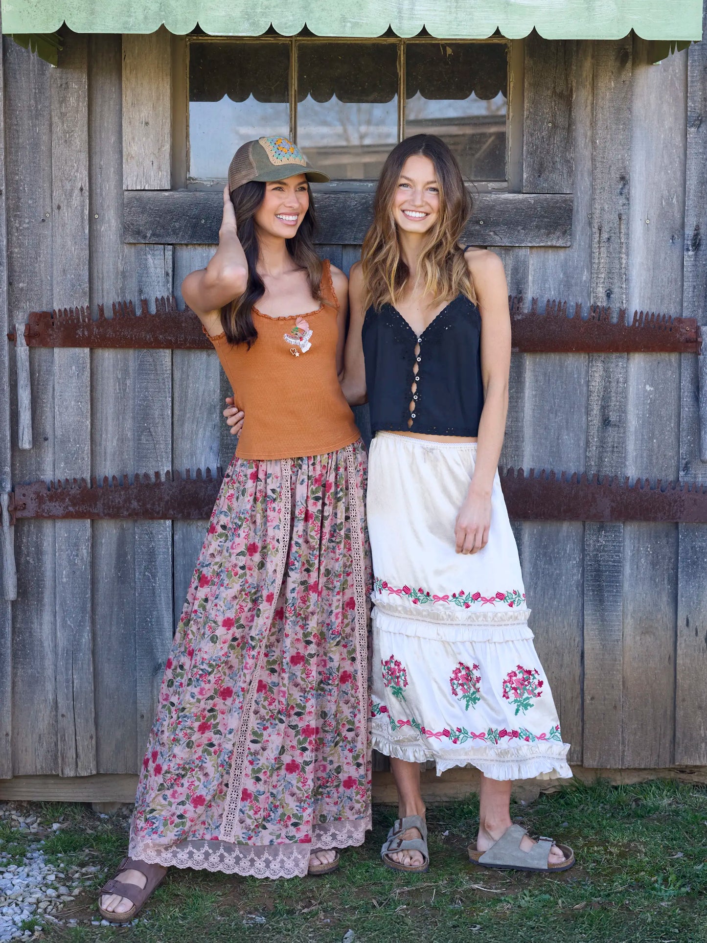 Adeline Wide-Leg Pants - Light Pink Bouquets