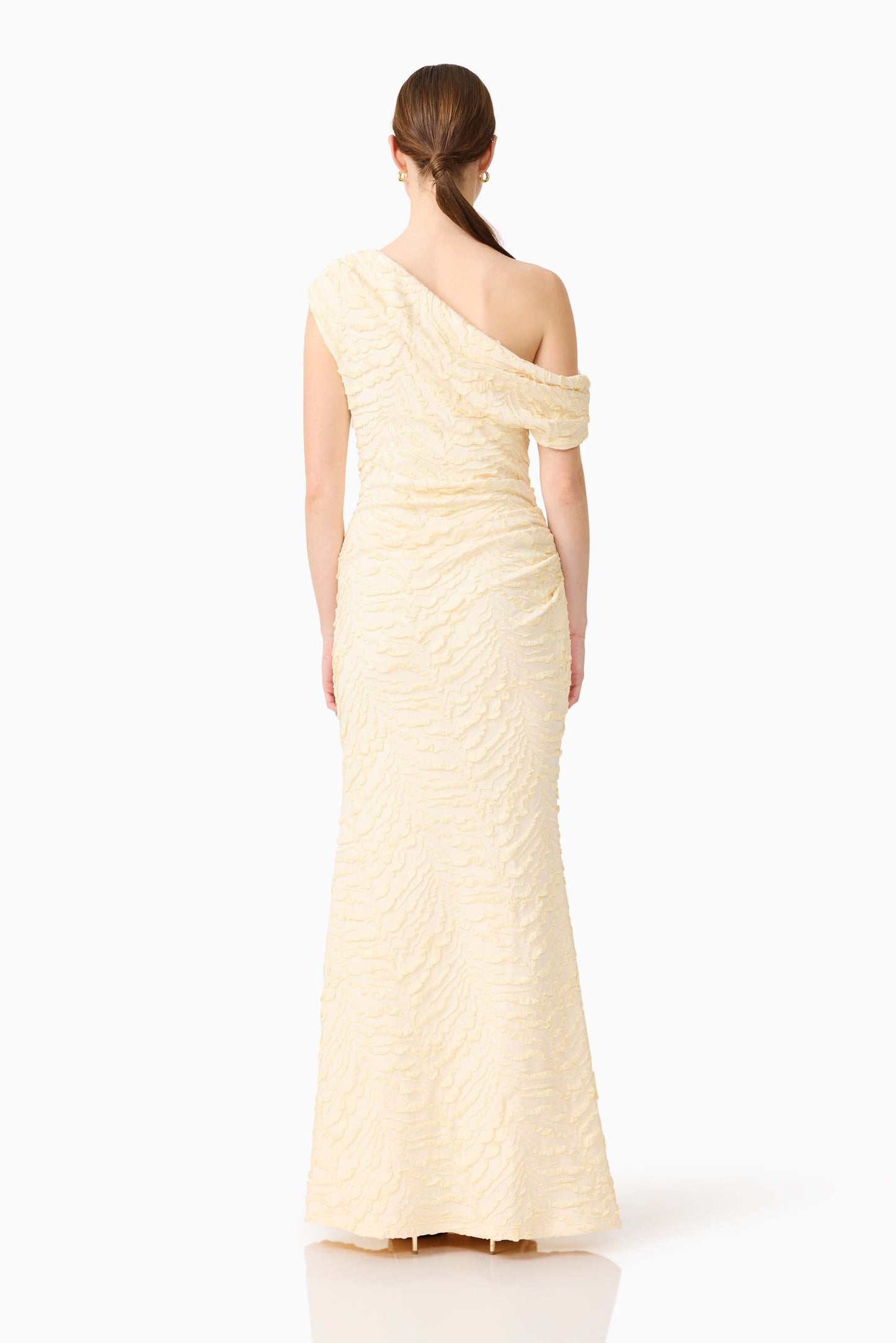 CURAAE Faye One Shoulder Maxi Dress in Cream