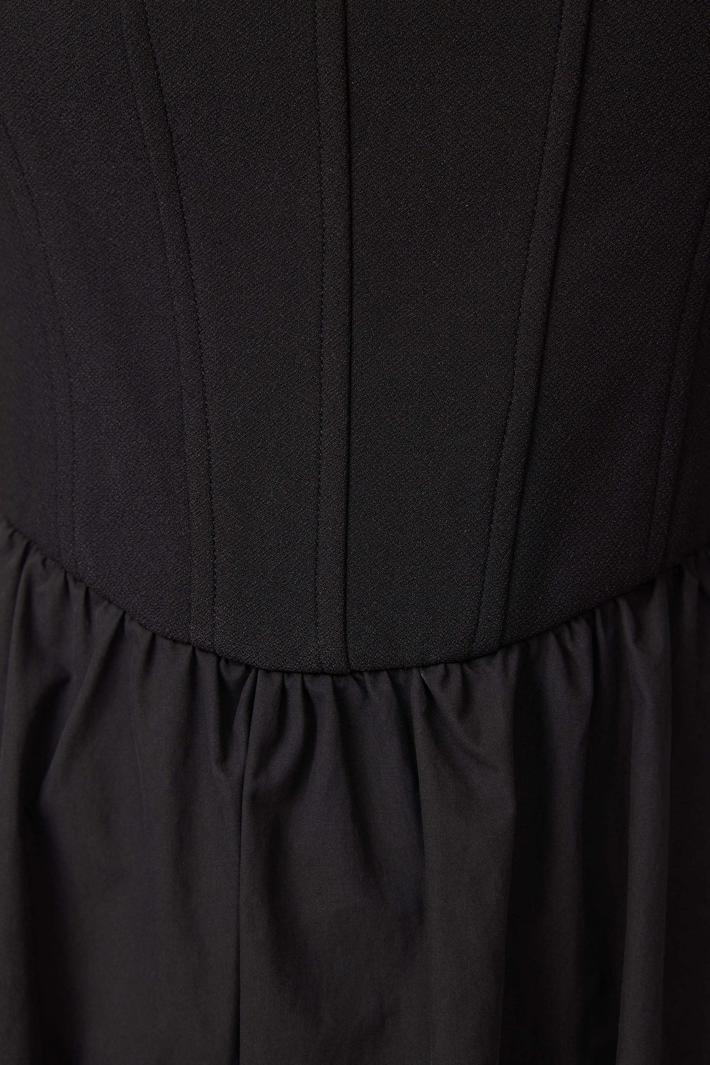 Ingrid Corset Midi Dress in Black