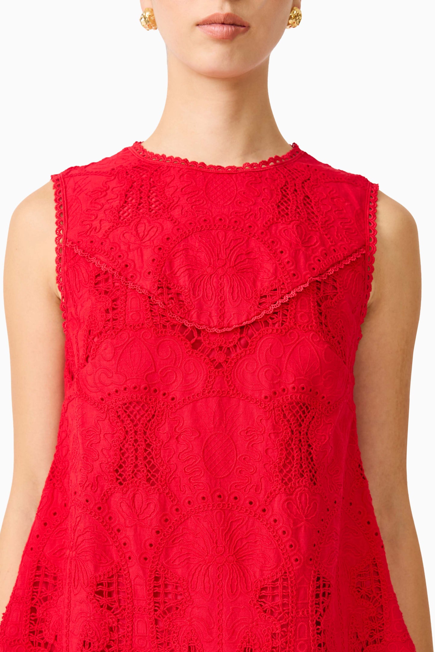 Giovanna Shift Mini Dress in Red
