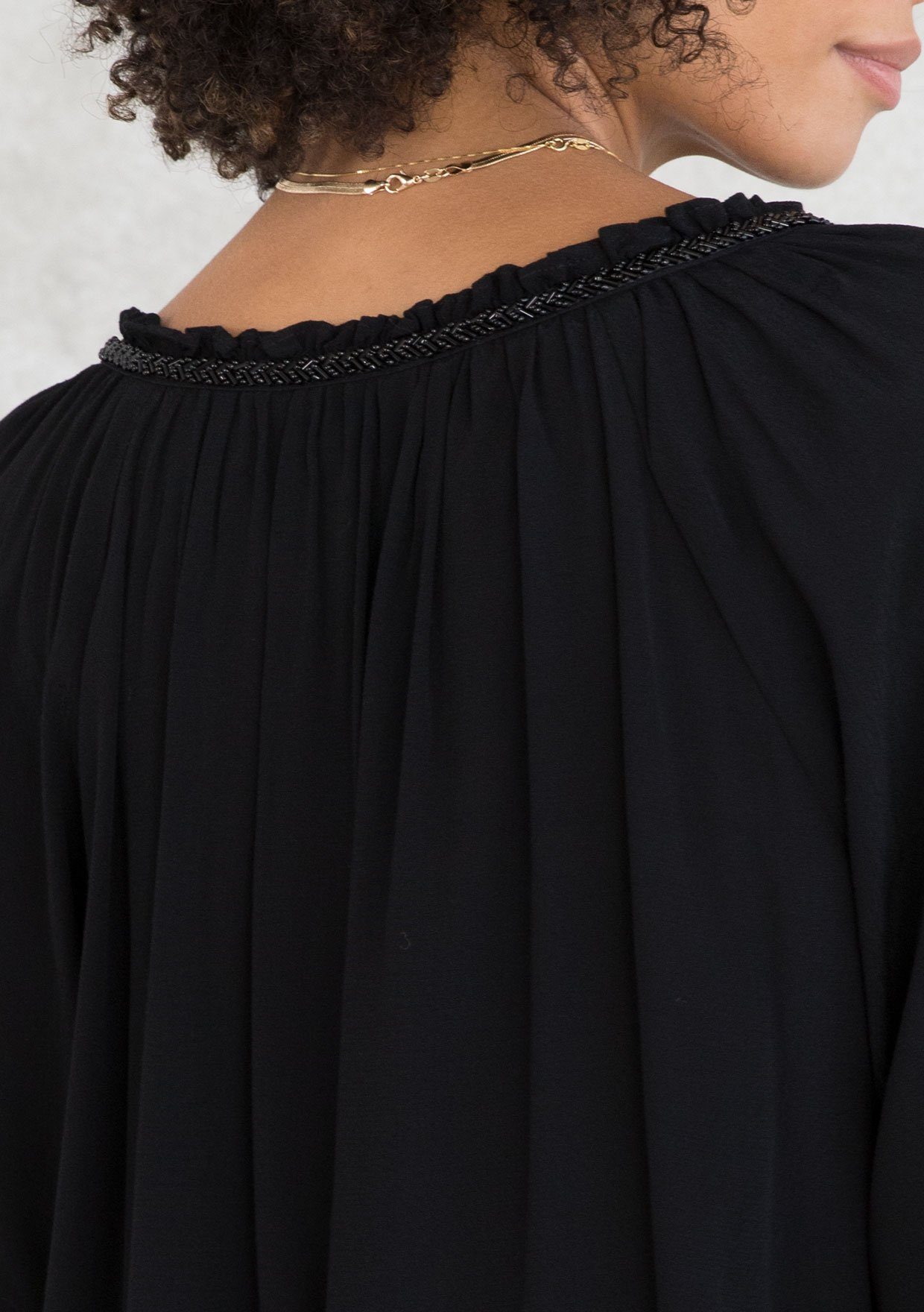 Moonstone Beaded Peasant Top