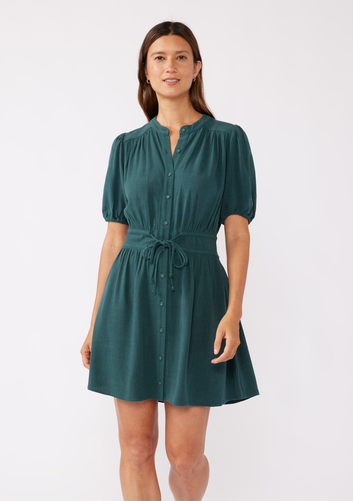 Jade Button Front Mini Dress