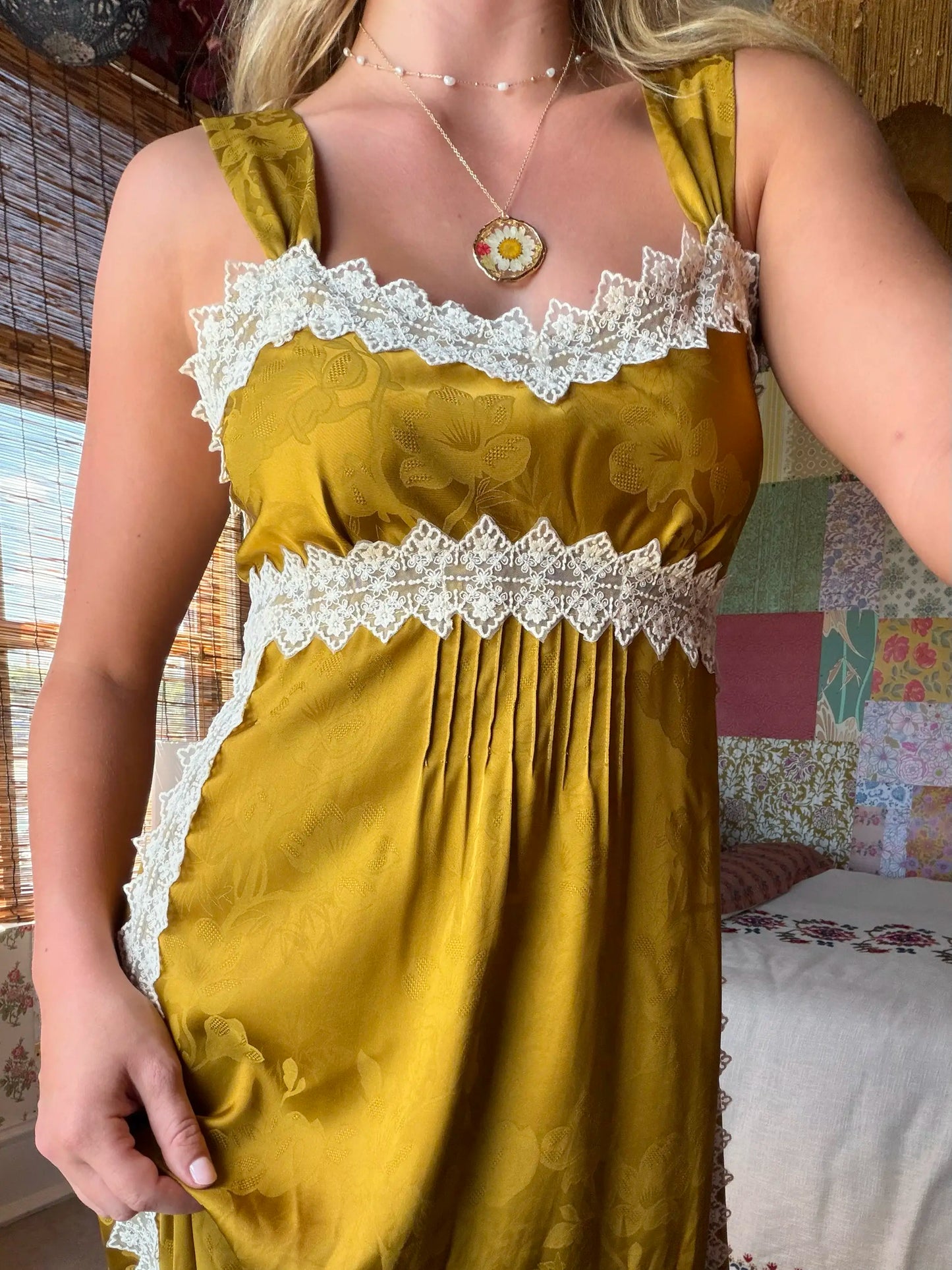 Tennessee Lace Trim Maxi Dress - Goldenrod