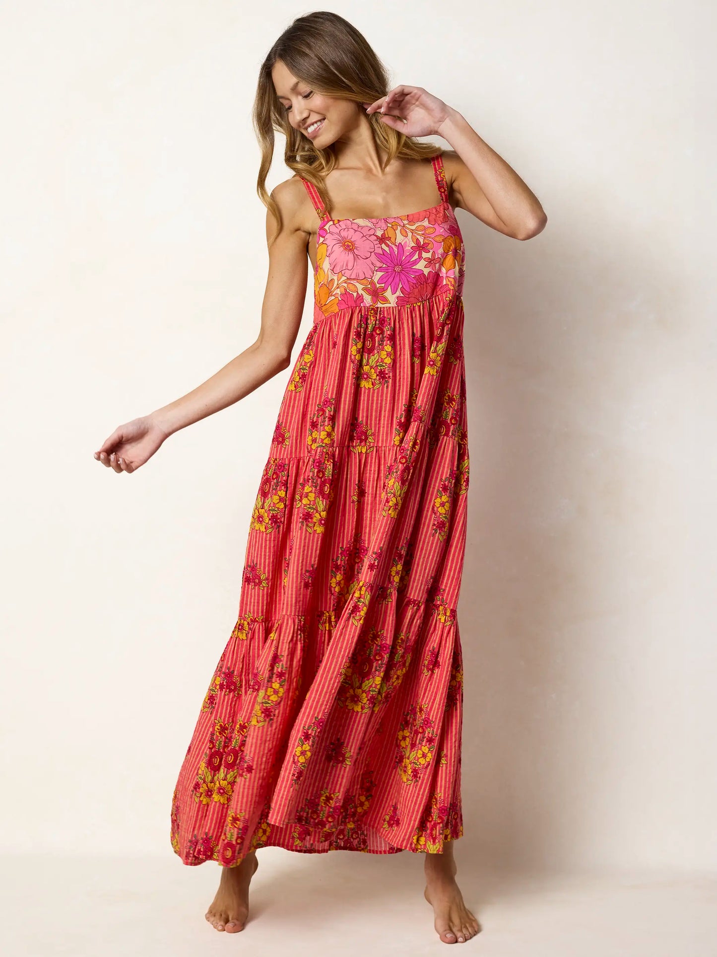 Patricia Maxi Dress - Jaipur Stripe Pink