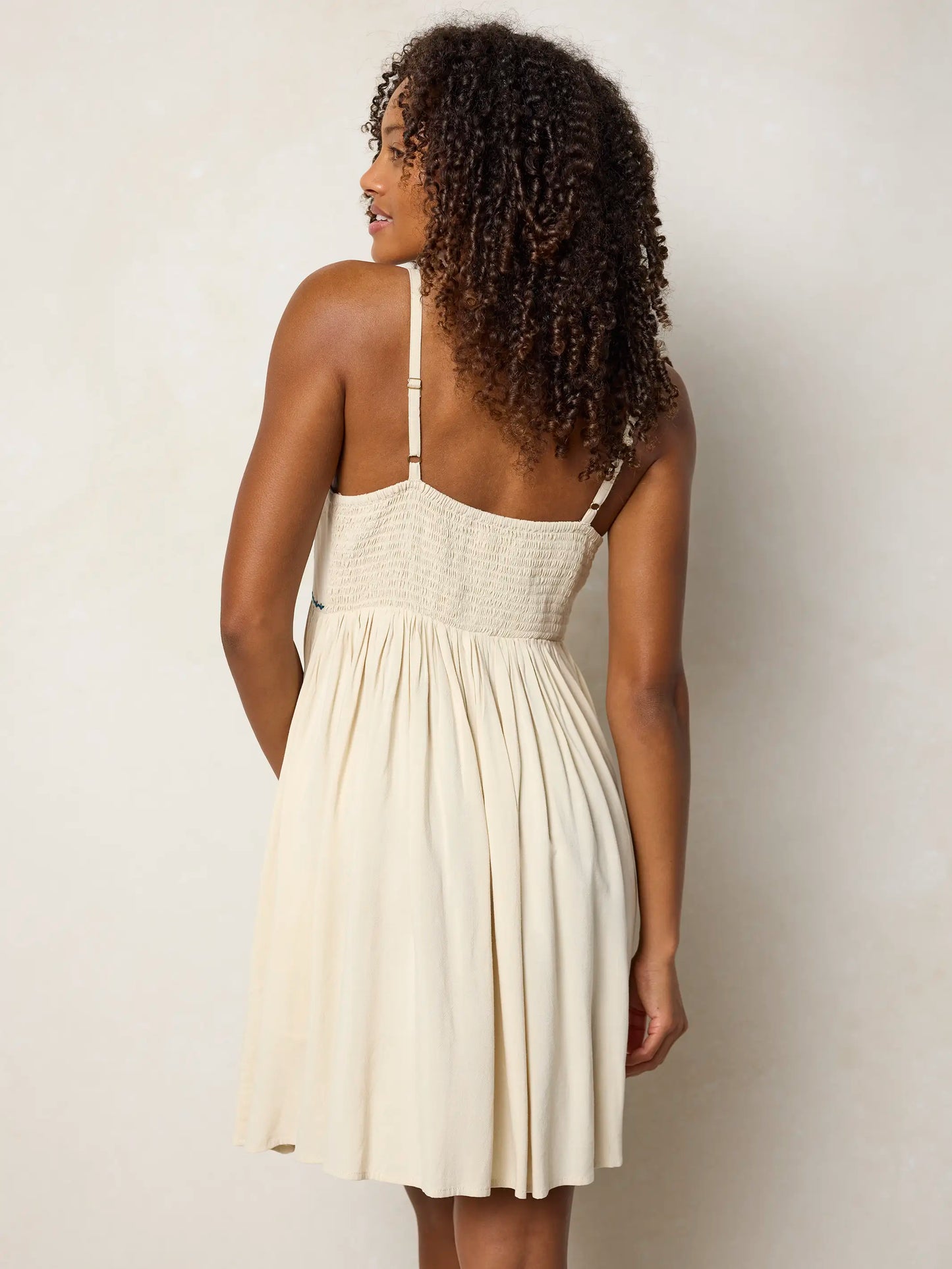 Bailey Embroidered Mini Dress - Oatmeal