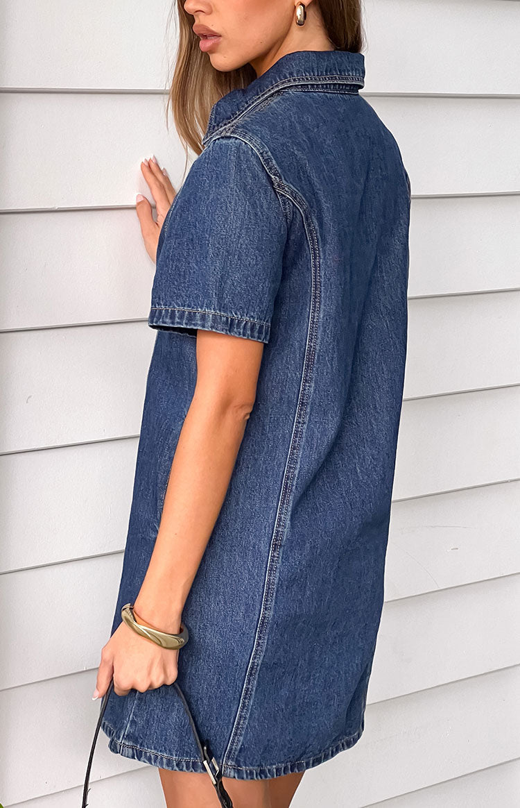 Lachie Dark Wash Denim Mini Dress