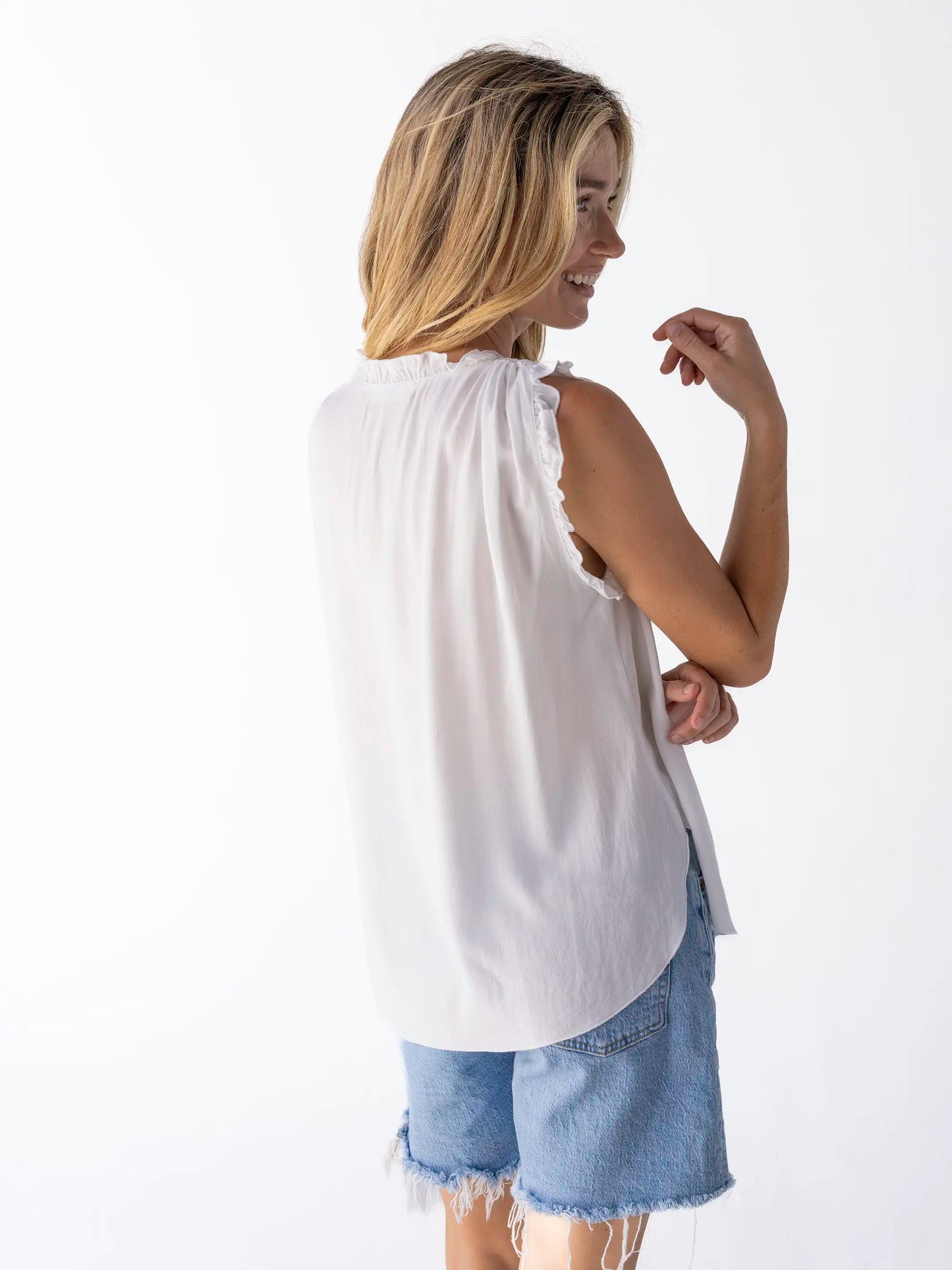 Ramona Sleeveless Top - White
