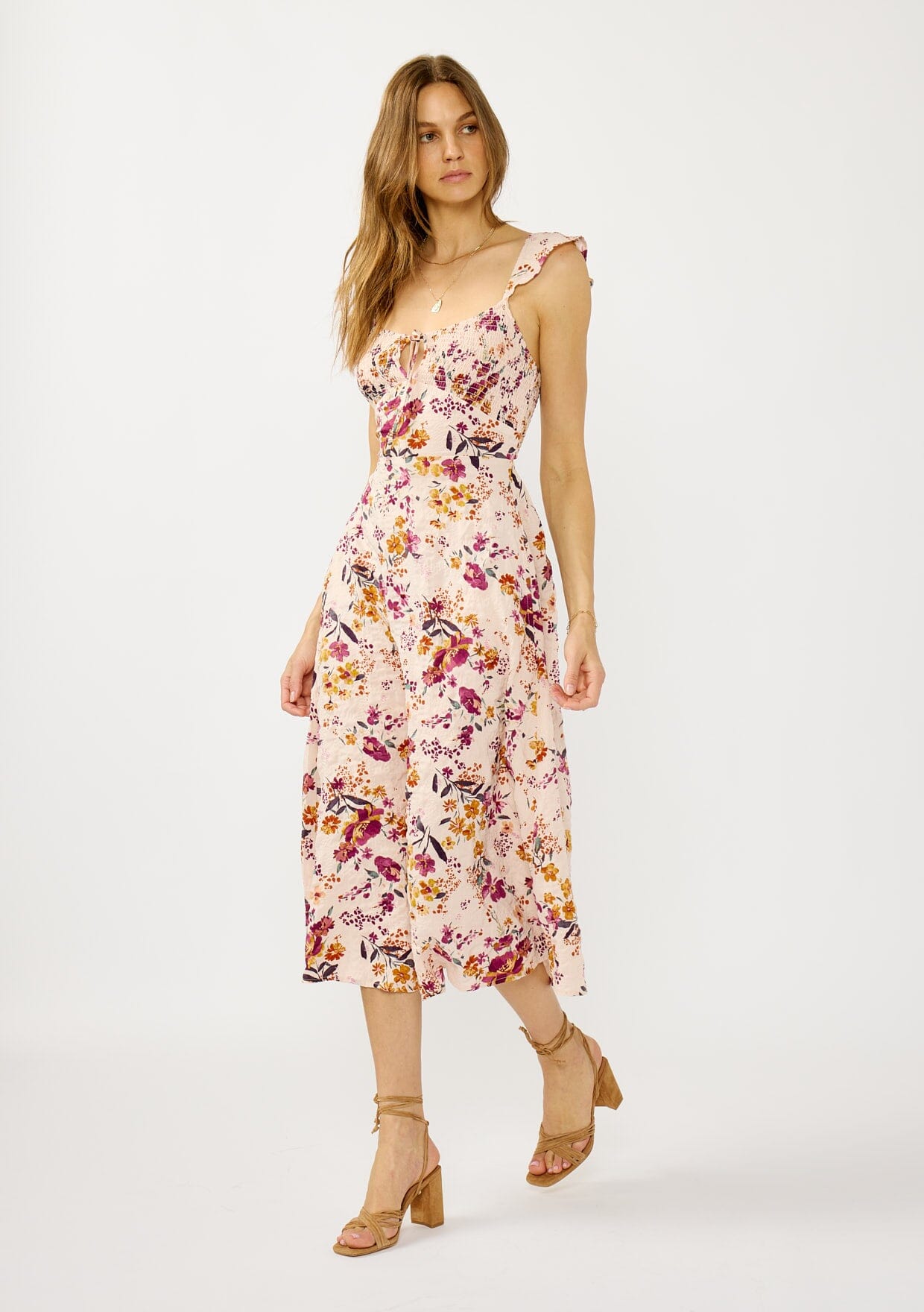 Dusty Blooms Midi Dress