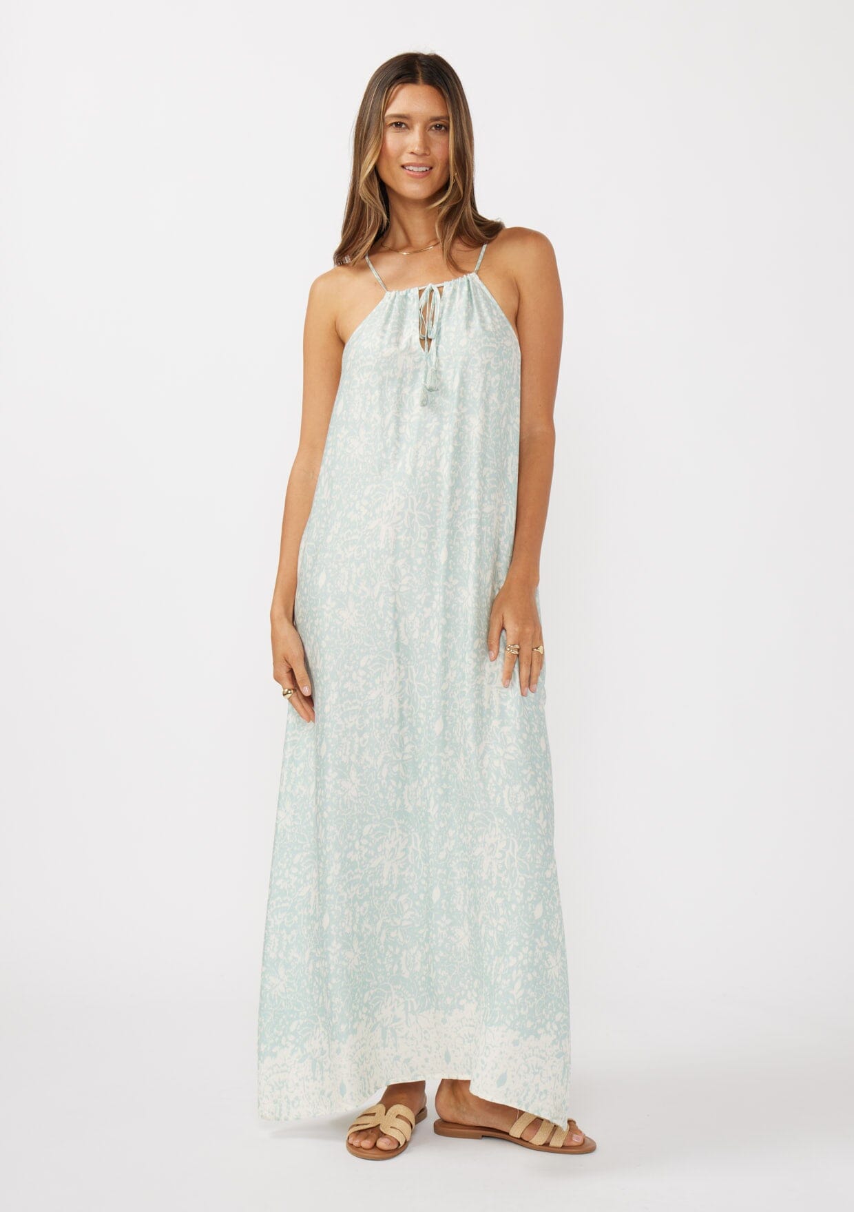 Tidal Flow Halter Maxi Dress