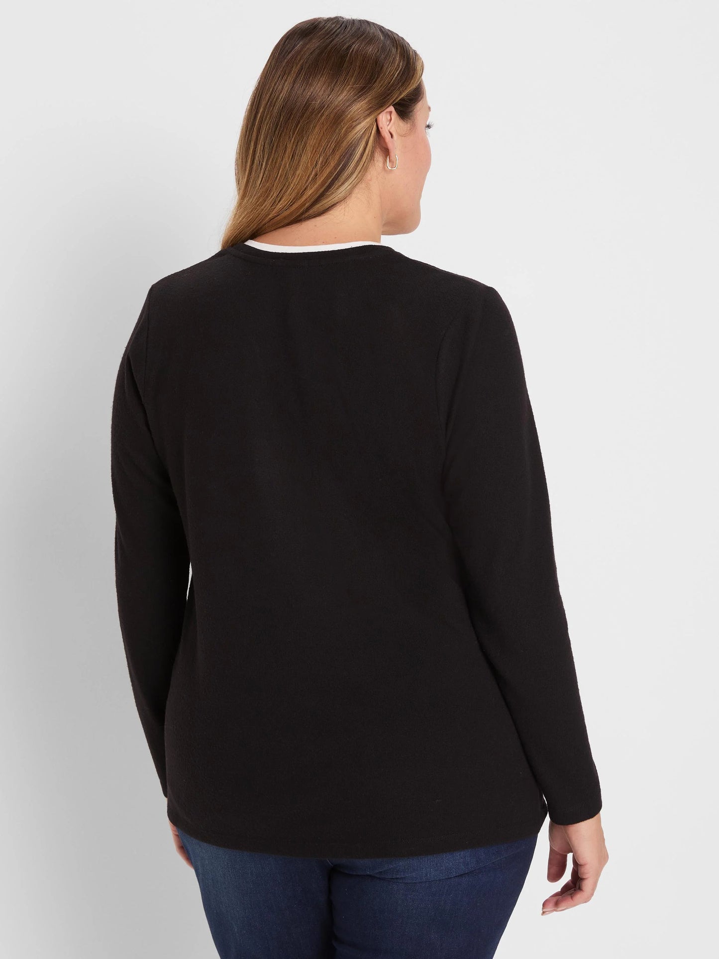 NZT Cozy Jersey Double Layer Split Neck Tee