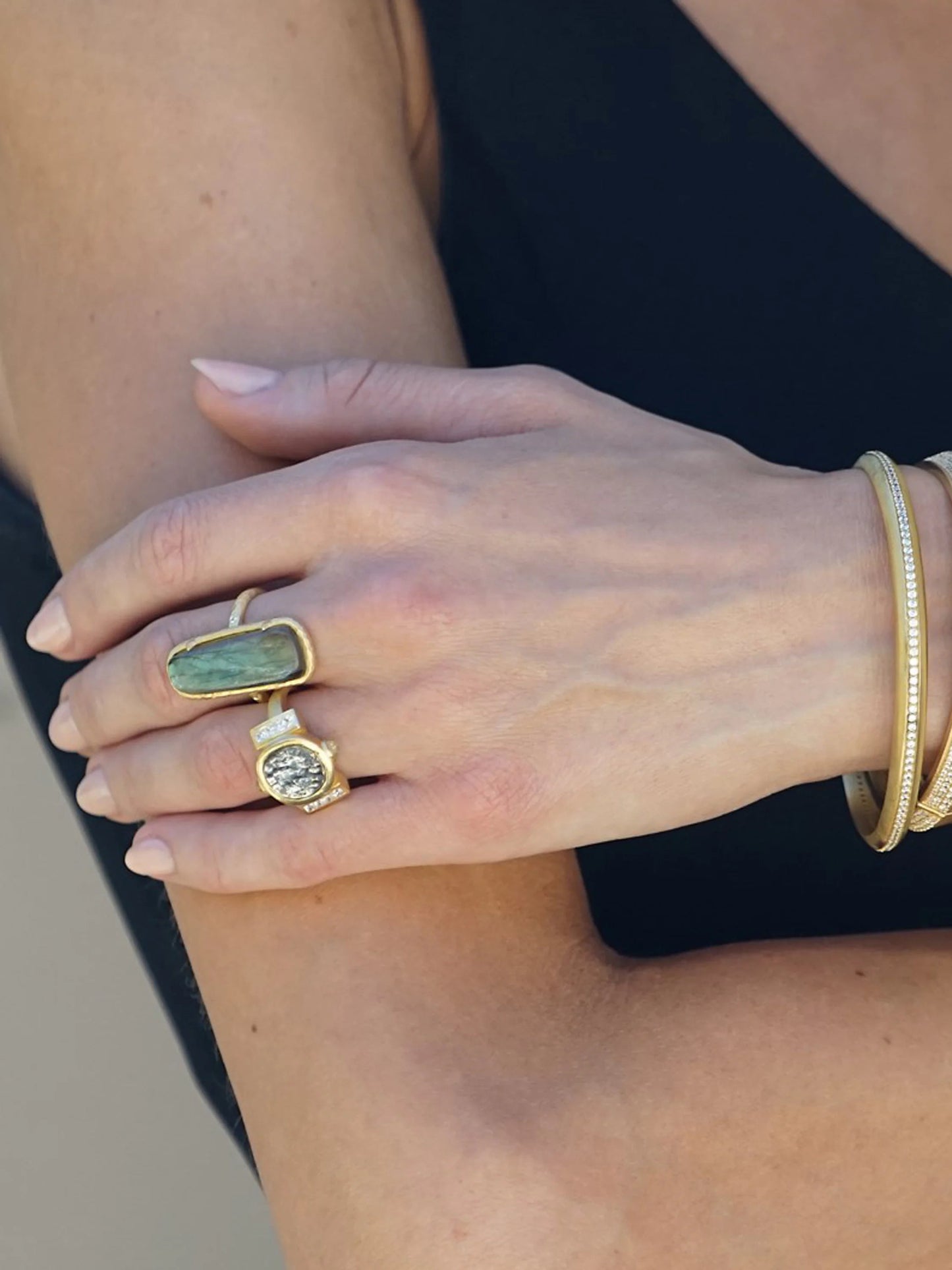 Tat2 Designs Gold Leon Coin Ring