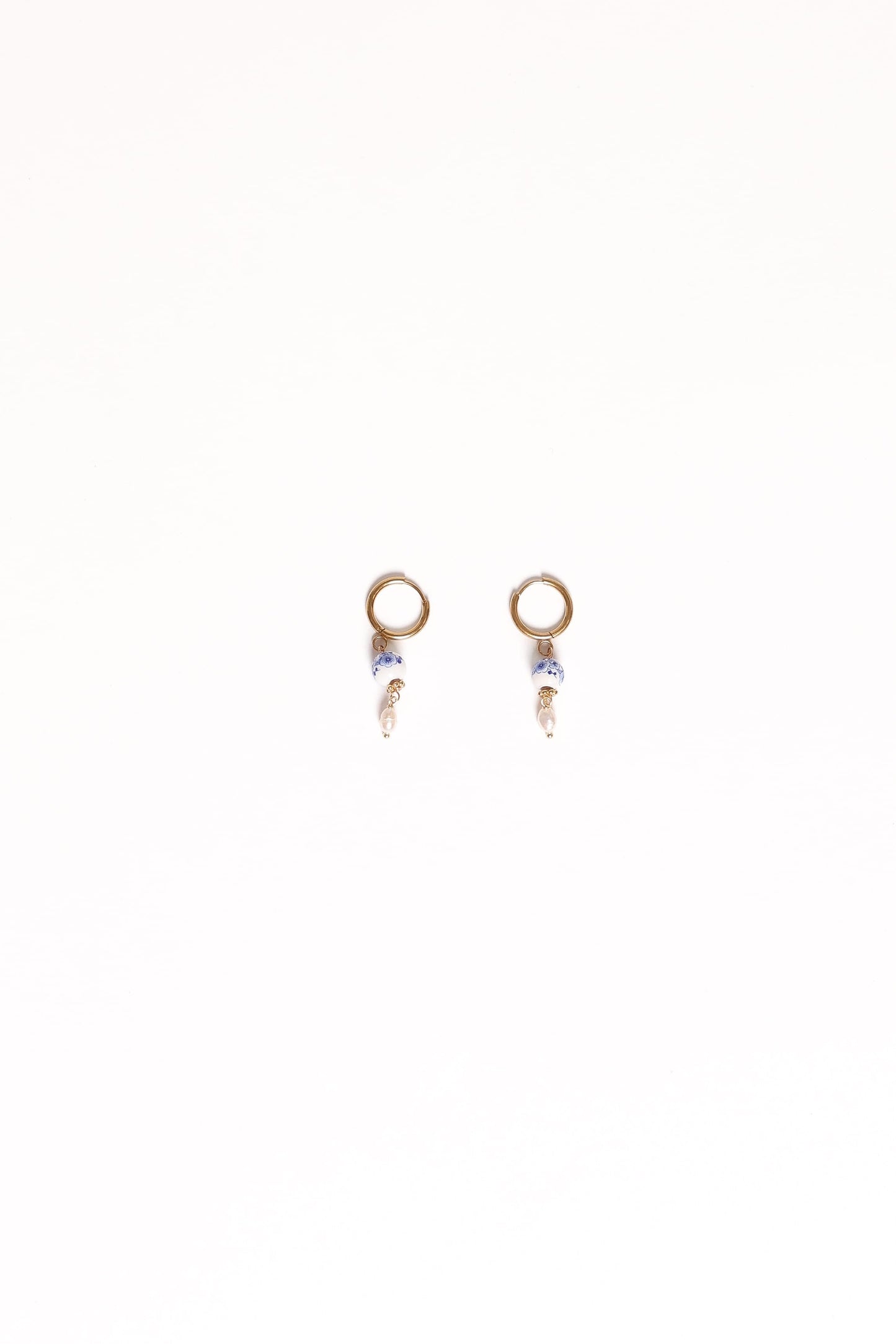 Bree Earrings - Blue/Pearl