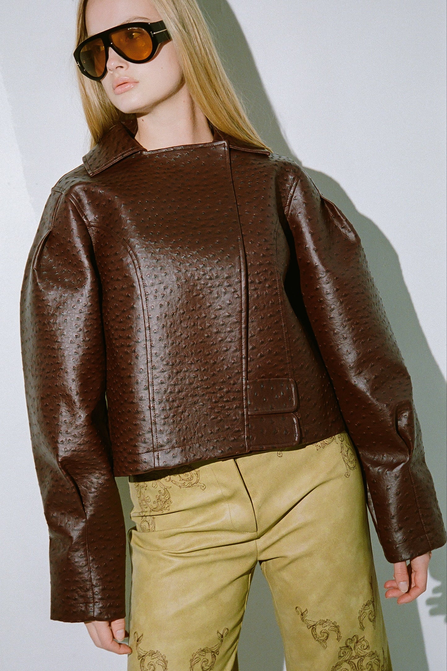 Oliver Ostrich Jacket — Mahogany