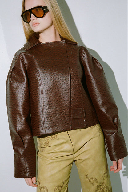 Oliver Ostrich Jacket — Mahogany