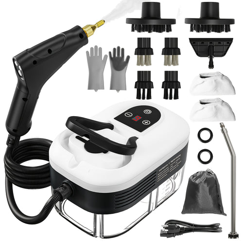 2500 W Steam Cleaner for Household Use, Portable Pressurized Steam Cleaner, High-Temperature Steamer for Car Detailing, Grout, Sofa, Floor Tiles, Bathroom, Microwave, Mattress Bed Bug Removal, Windows