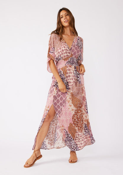 Dreamscape Kimono Sleeve Maxi Dress