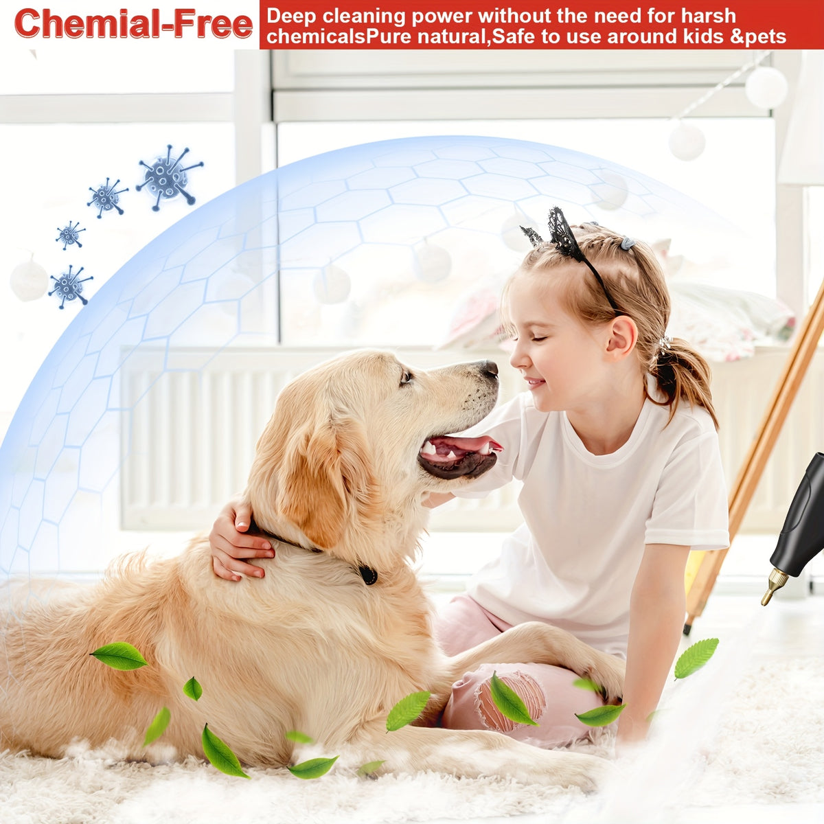 2500 W Steam Cleaner for Household Use, Portable Pressurized Steam Cleaner, High-Temperature Steamer for Car Detailing, Grout, Sofa, Floor Tiles, Bathroom, Microwave, Mattress Bed Bug Removal, Windows