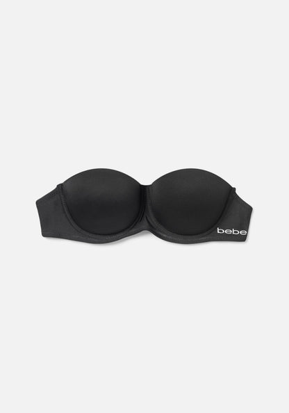 Strapless Microfiber Bra with Clear Strap Back