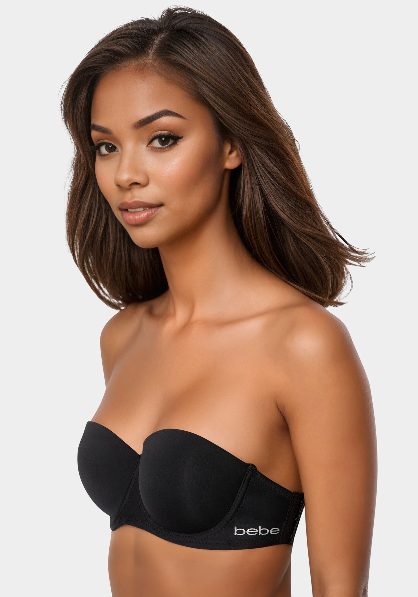Strapless Microfiber Bra with Clear Strap Back