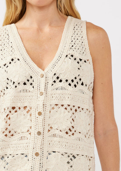 Catalina Crochet Floral Vest