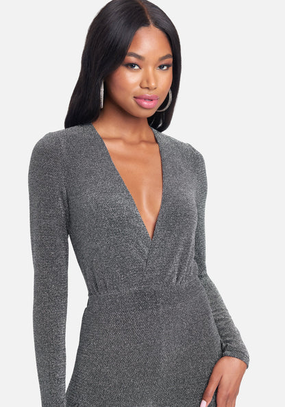 Plunge Neck Sparkle Catsuit