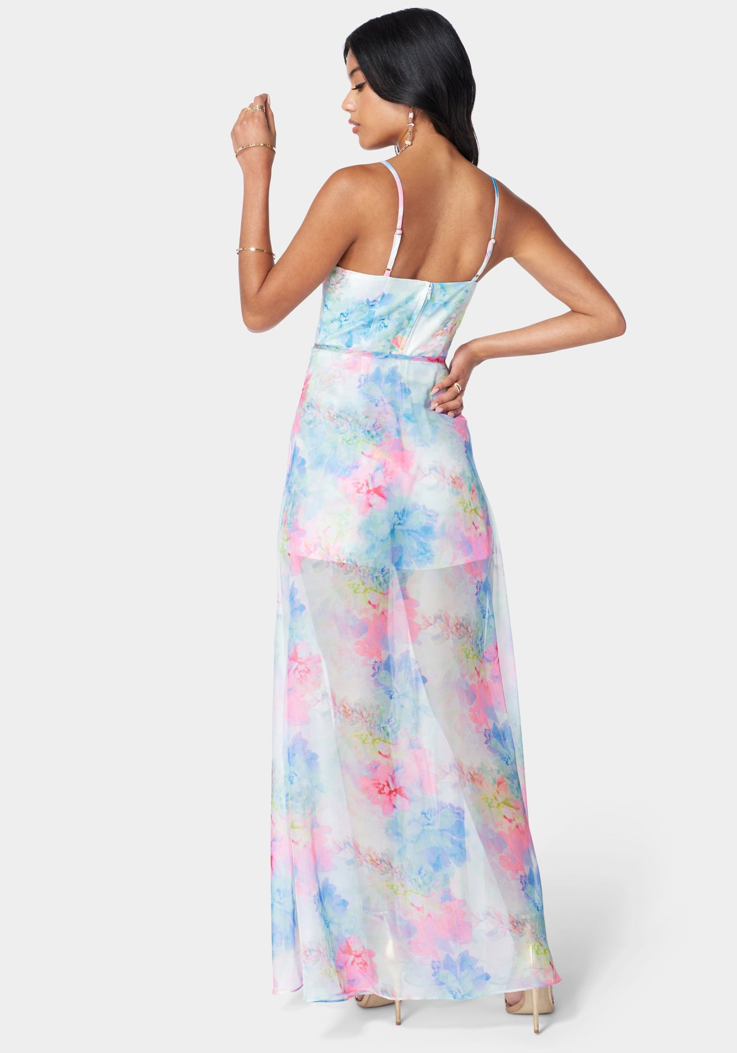 Removable Printed Long Skirt Romper