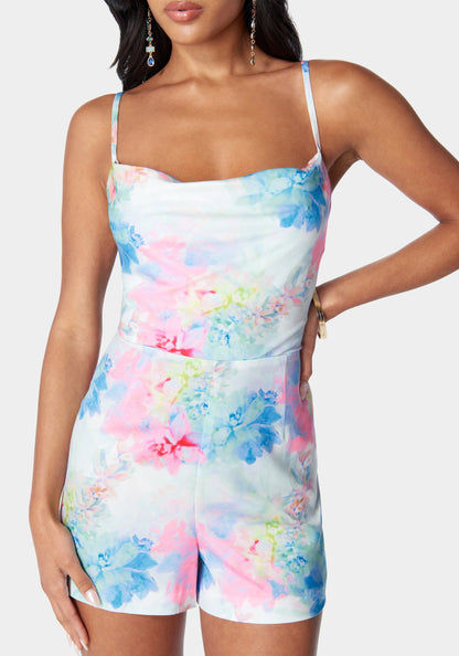 Removable Printed Long Skirt Romper