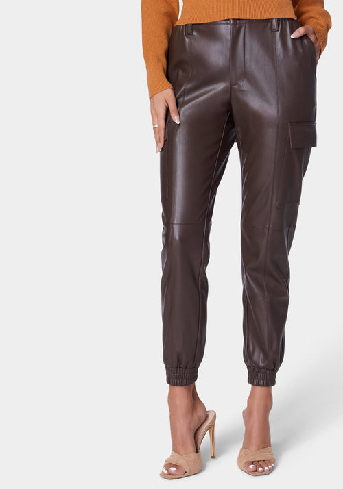 Vegan Leather Cargo Pocket Jogger