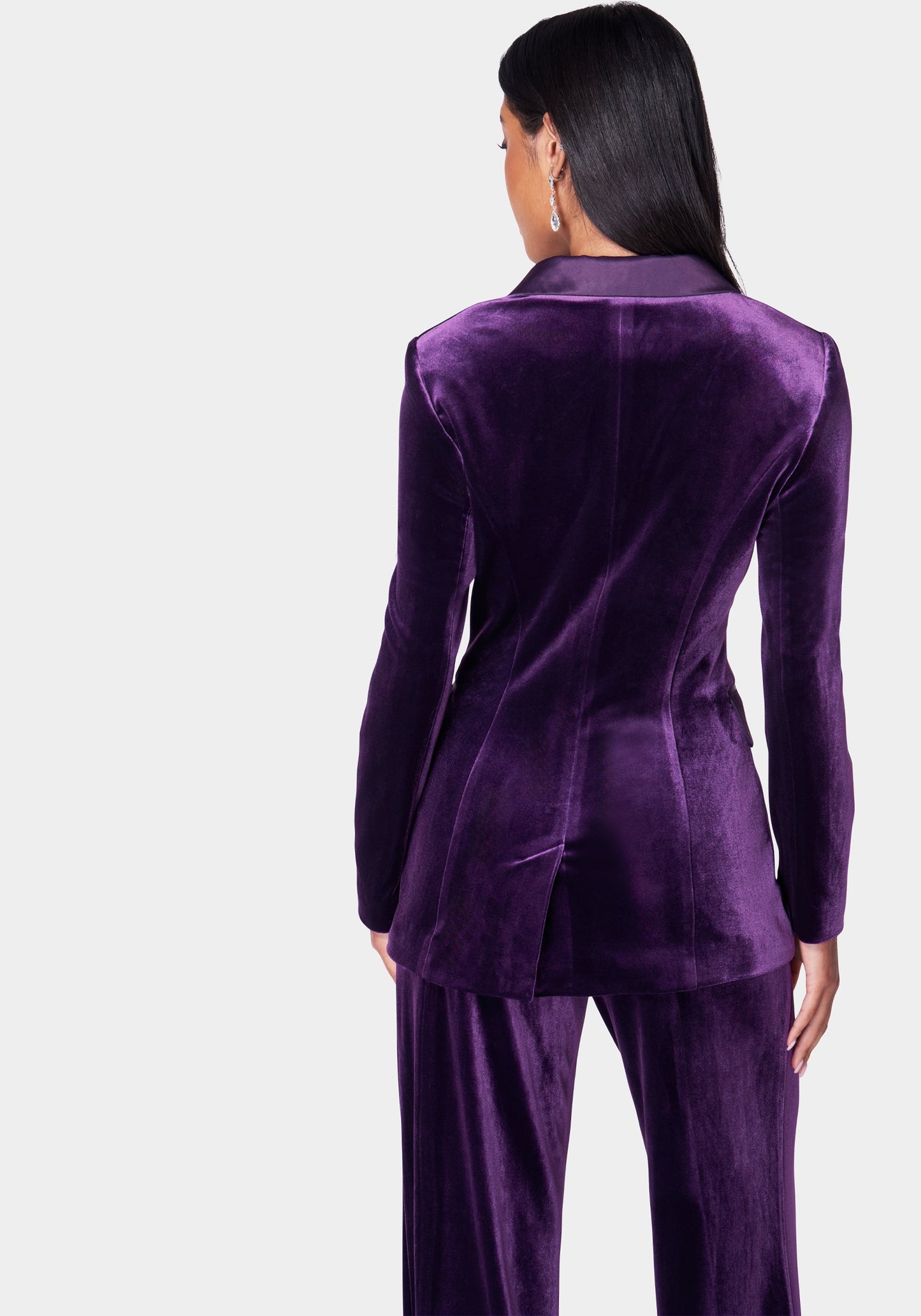 Satin Combo Tailored Velour Jacket
