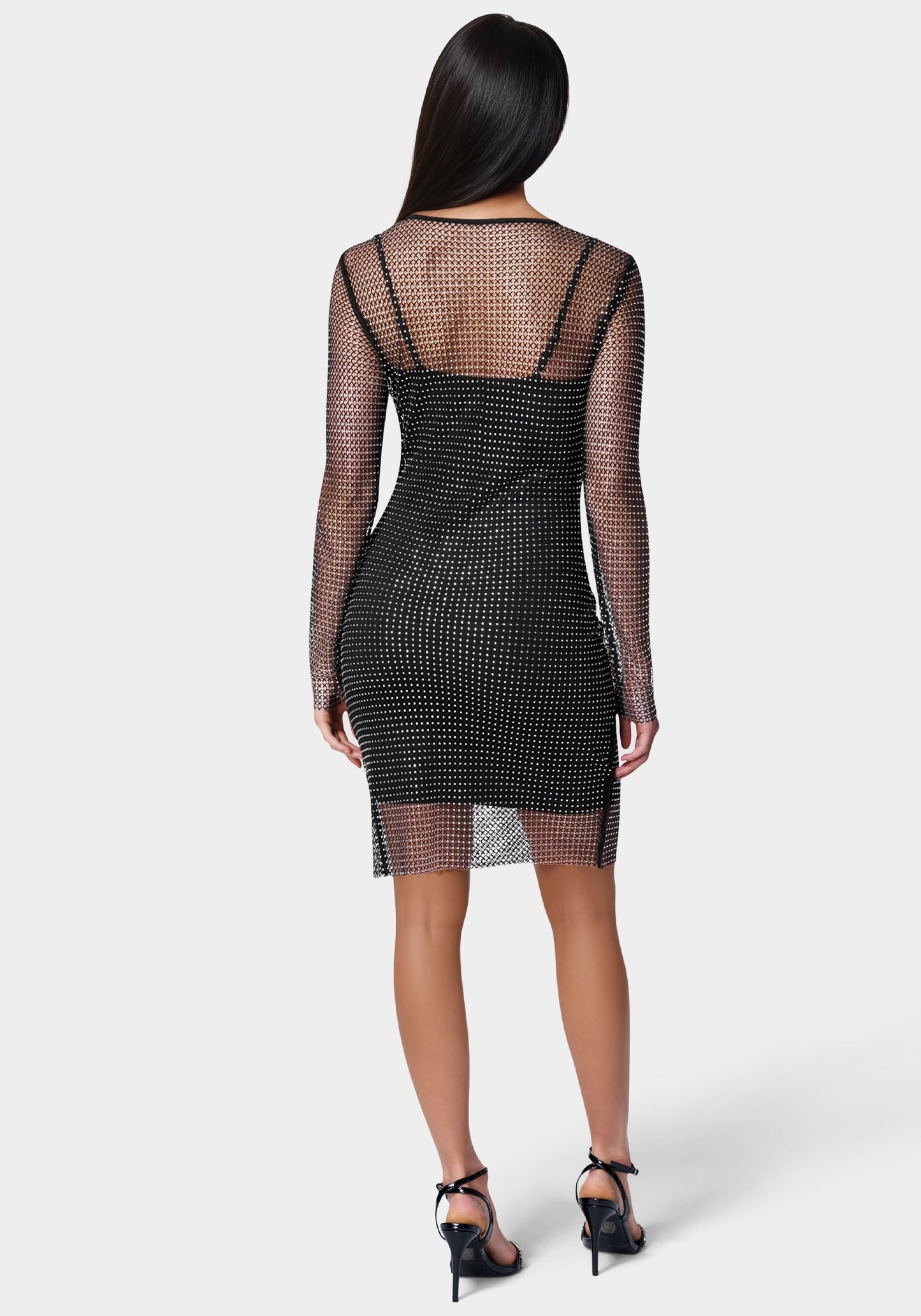 Diamante Crystal Mesh Mini Dress