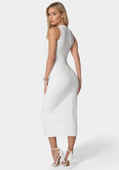 Rib Sleeveless Midi Dress