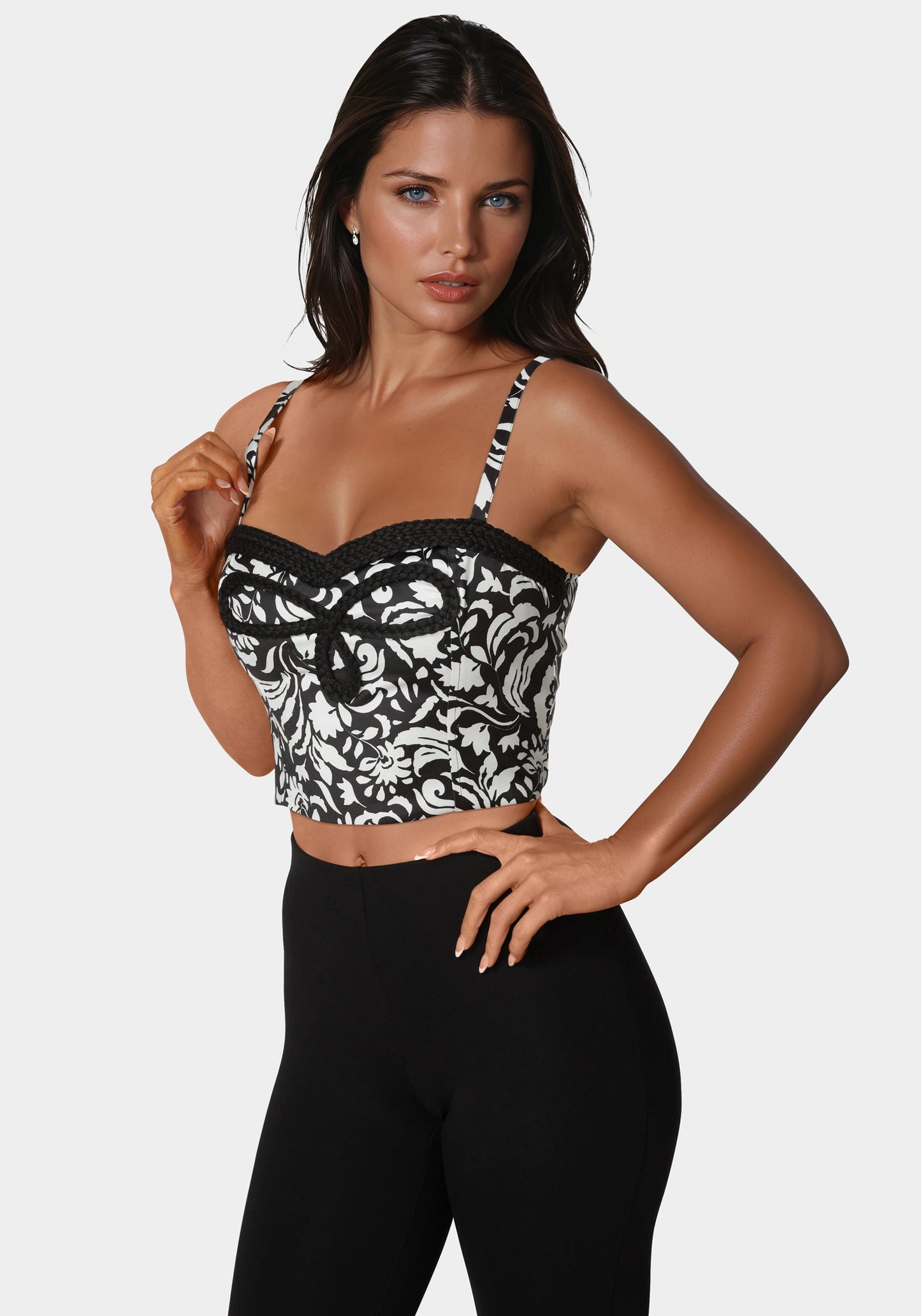 Contrast Braided Bustier Top