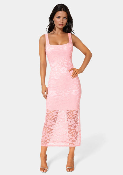 Marseille Lace Square Neck Tank Dress