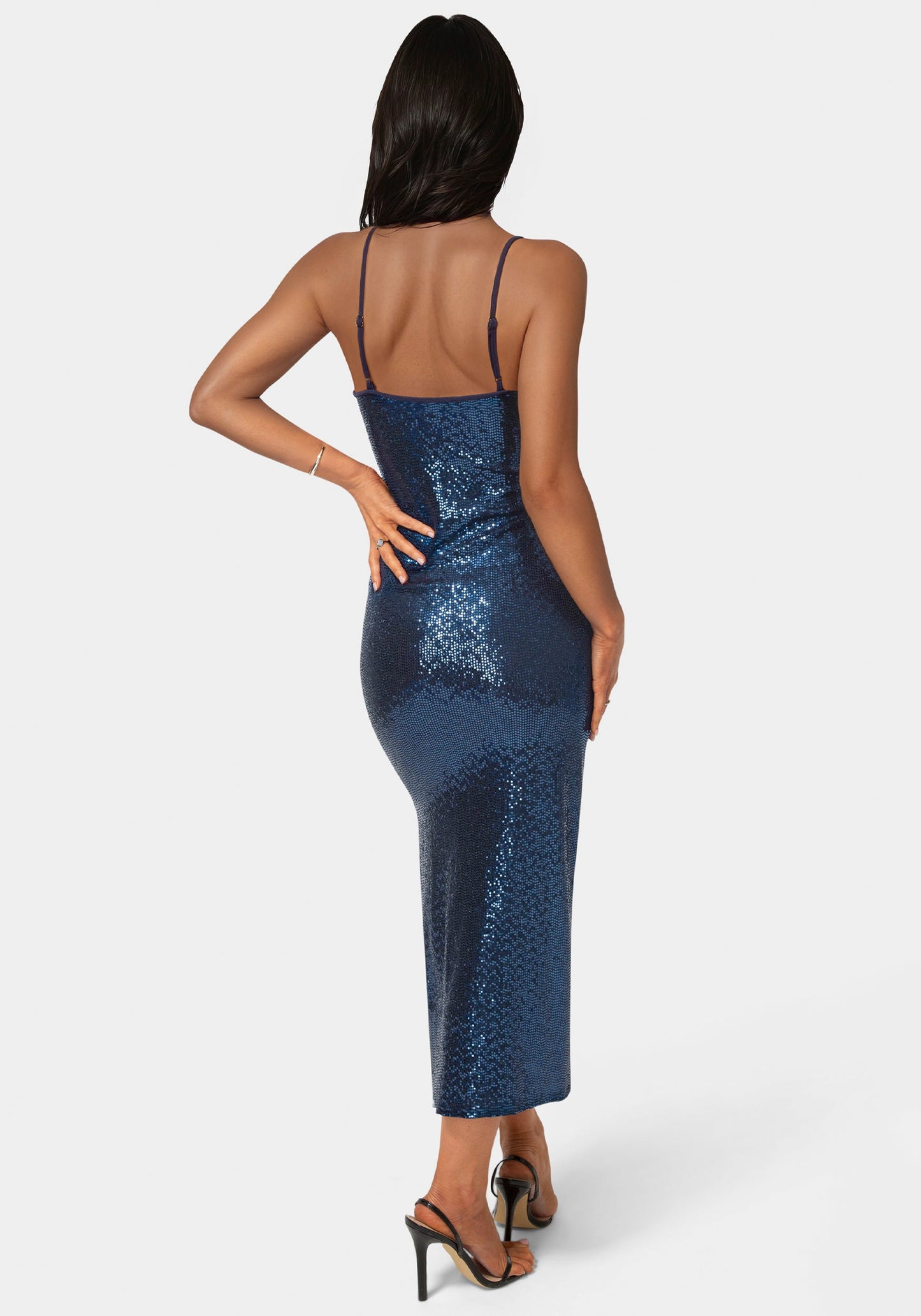 Disco Dot Maxi V Neck Gown