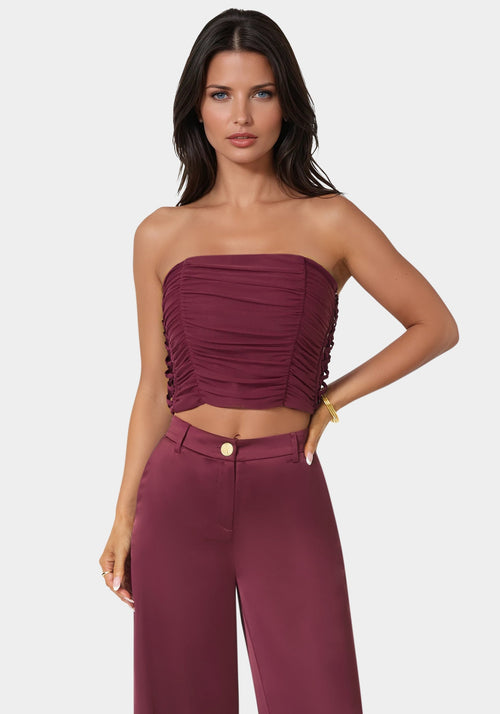 Rushed Mesh Combo Satin Corset