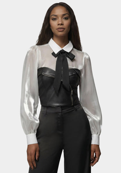Symmetric Zipper Vegan Leather Corset