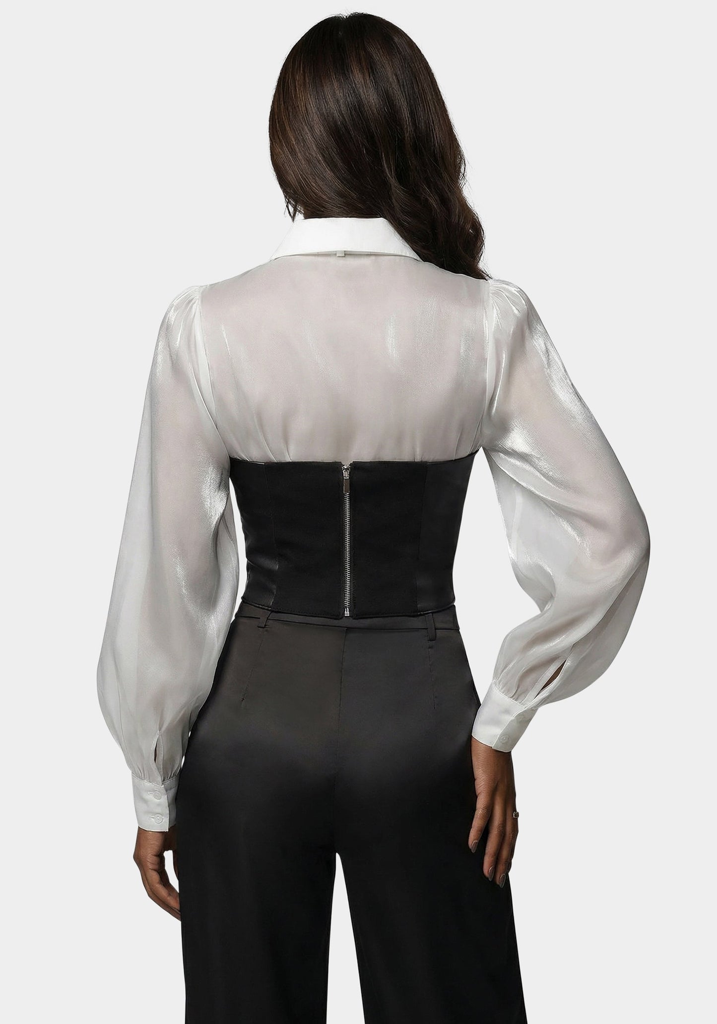 Symmetric Zipper Vegan Leather Corset