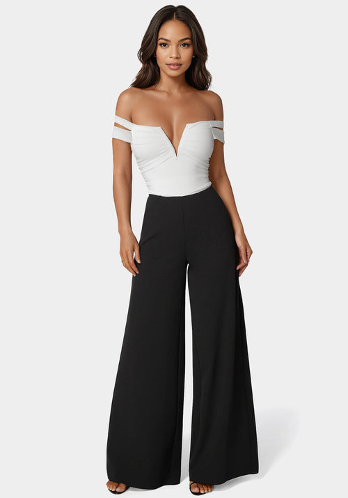 Off Shoulder Full Wide Leg Jumpsuit