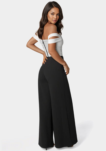 Off Shoulder Full Wide Leg Jumpsuit