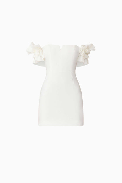 Nola Off The Shoulder Mini Dress in White