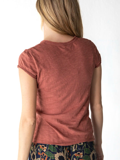 Molly Cotton Tee Shirt - Rust