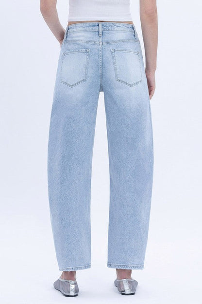 Noah High Rise Cropped Barrel Jeans Light Wash