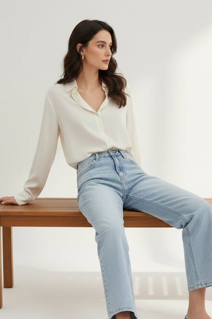 Noah High Rise Cropped Barrel Jeans Light Wash