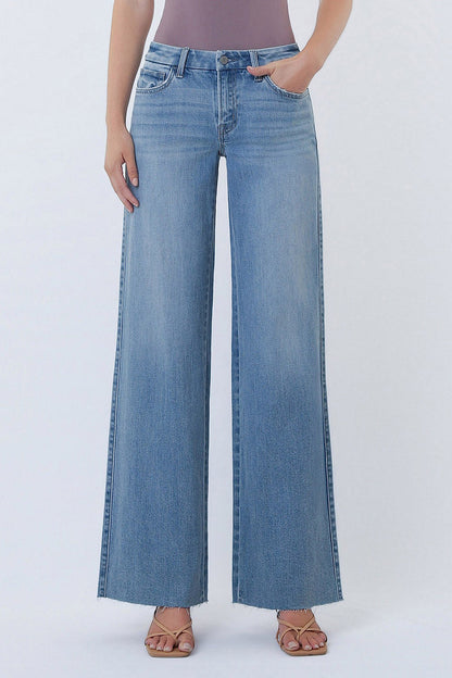 Spencer Mid Rise Wide Leg Jeans Light Wash