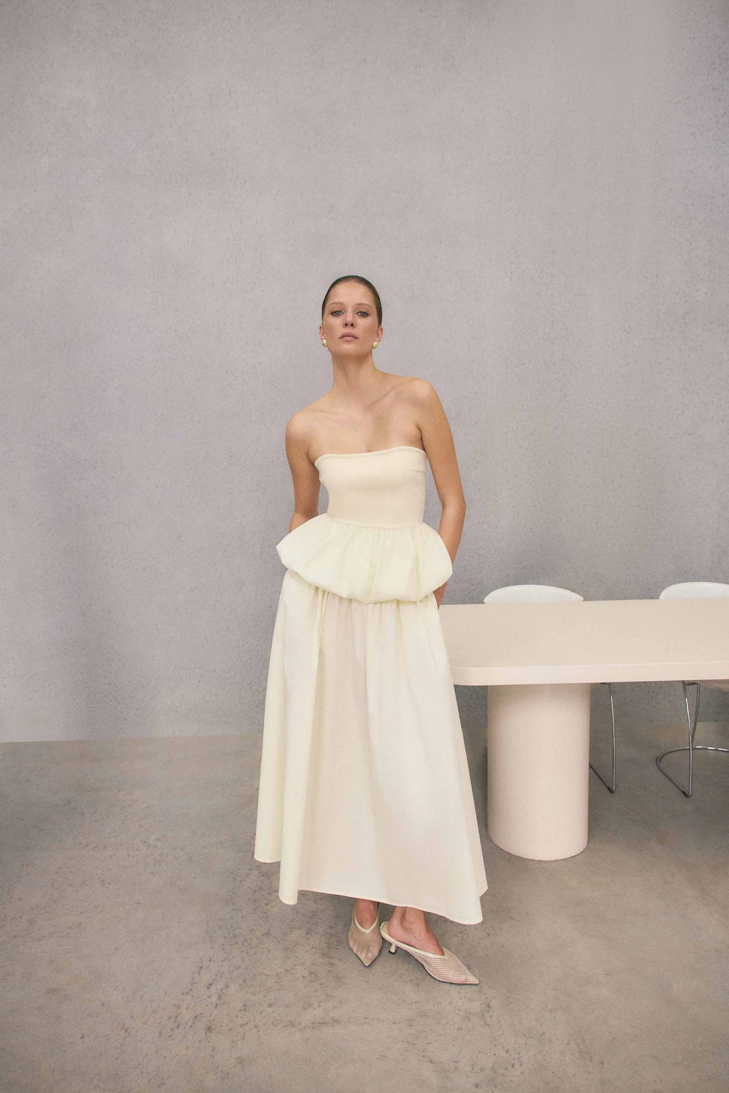 CURAAE Delia Top & Skirt Set in White
