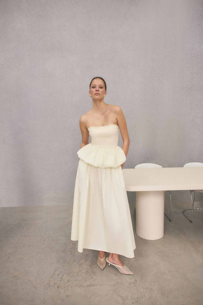 CURAAE Delia Top & Skirt Set in White