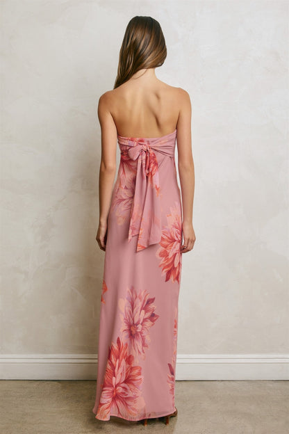 Waitlist 8/10 • Veronica Sleeveless Floral Print Maxi Dress Pink