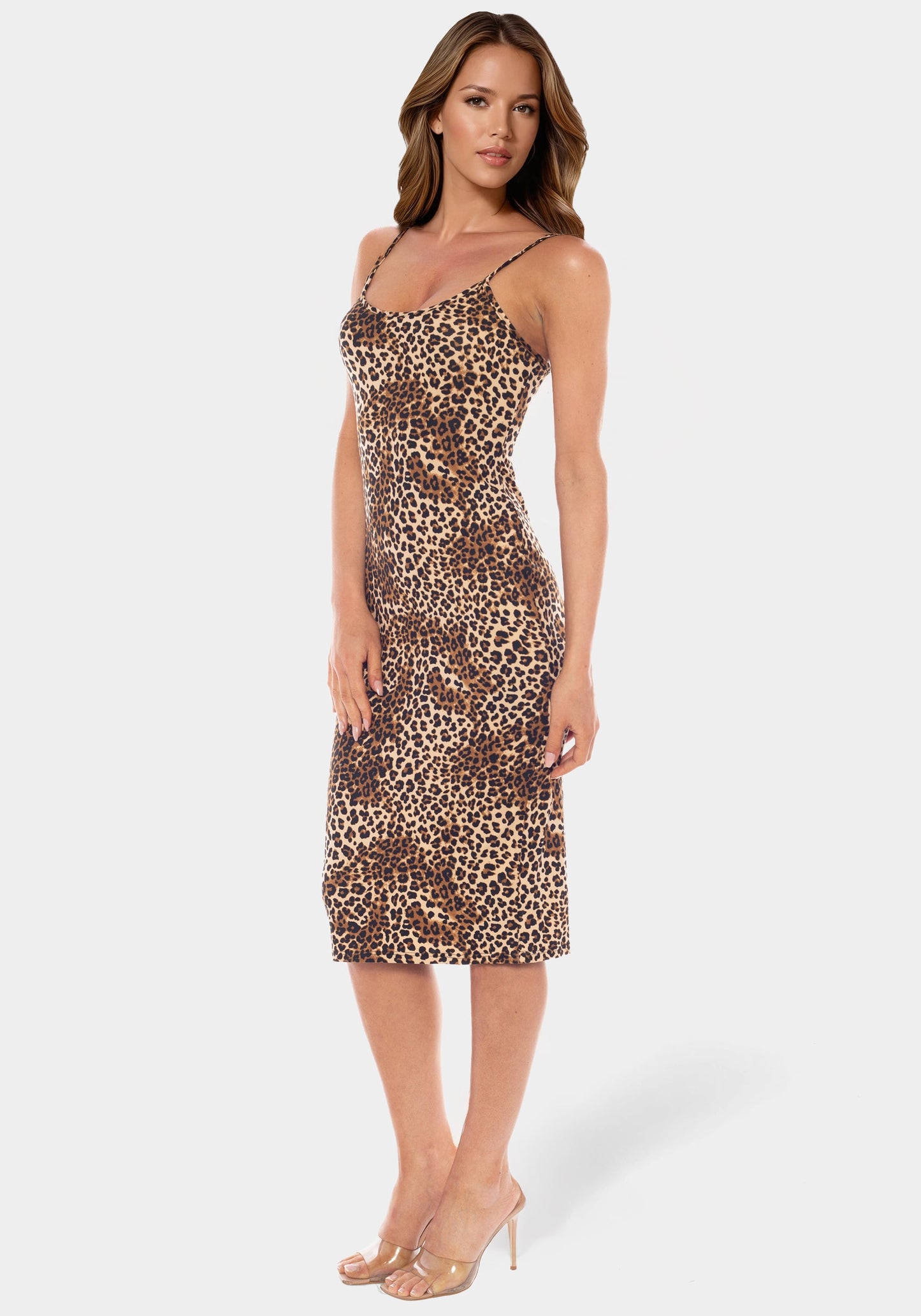 Printed Slip Knit Midi Dress