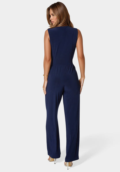 Jersey Wrap Tie Jumpsuit